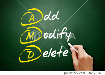 AMD - Add, Modify, Delete, acronym AMD - Add, Modify, Delete, acronym 46479163