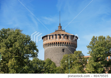 Castello Sforzesco - Sforza Castle in Milan Italy Castello Sforzesco - Sforza Castle in Milan Italy 46479505