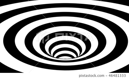 Black and white spiral strips in a tunnel. Ray burst style backg 46481333