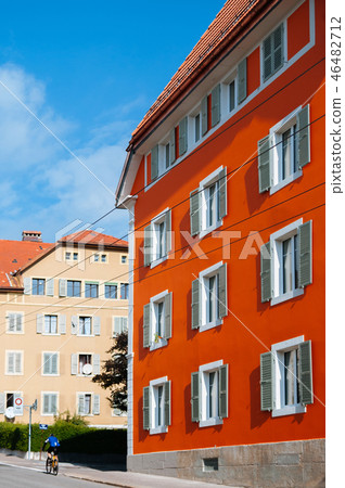 colourful building and street in La Chaux de Fonds 46482712