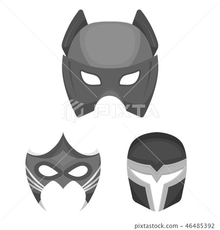 Carnival mask monochrome icons in set collection for design.Mask on the eyes and face vector symbol 46485392