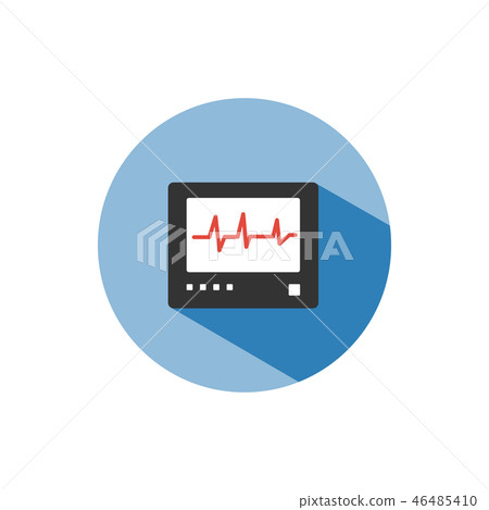 Heart rate monitor color icon with shadow - Stock Illustration ...