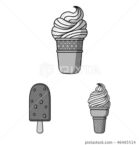 Different ice cream monochrome icons in set collection for design. Dessert and sweetness vector Different ice cream monochrome icons in set collection for design. Dessert and sweetness vector 46485514