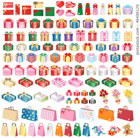 禮物禮物集合白色背景 46486129
