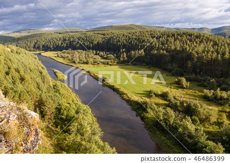 Katav River near the intersection with the highway M5 Chelyabinsk Katav River near the intersection with the highway M5 Chelyabinsk 46486399