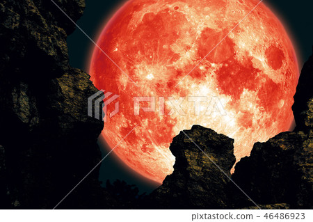 full long night moon, cold moon between mountain 46486923