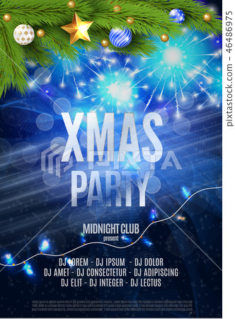 Vector Christmas Party design template. Vector illustration EPS10 Vector Christmas Party design template. Vector illustration EPS10 46486975