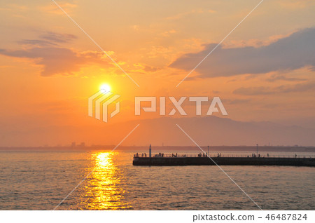 從Enoshima / Katase河口看的晚上視圖 46487824
