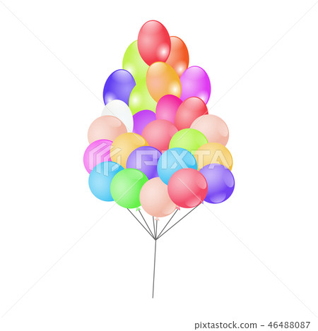 Colorful balloons isolated on white background. - Stock Illustration ...