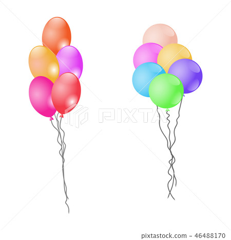 Colorful balloons isolated on white background. - Stock Illustration ...