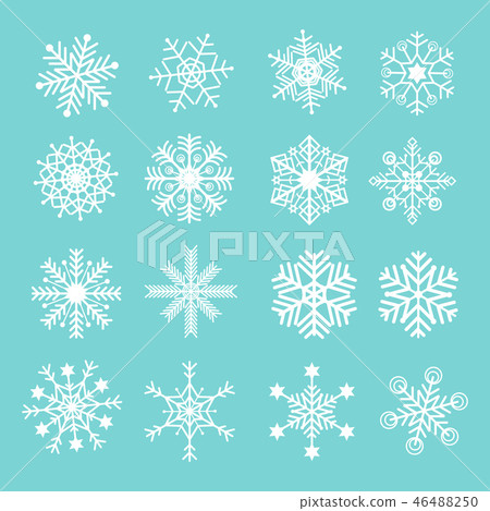 set of vector snowflakes icon, vector illustration - Stock Illustration ...