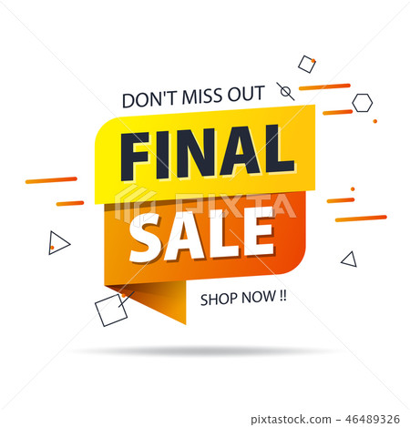 Yellow orange tag final sale promotion banner 46489326