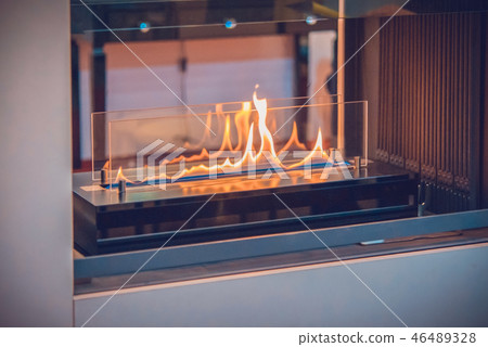 Biofireplace burn on ethanol gas. 46489328