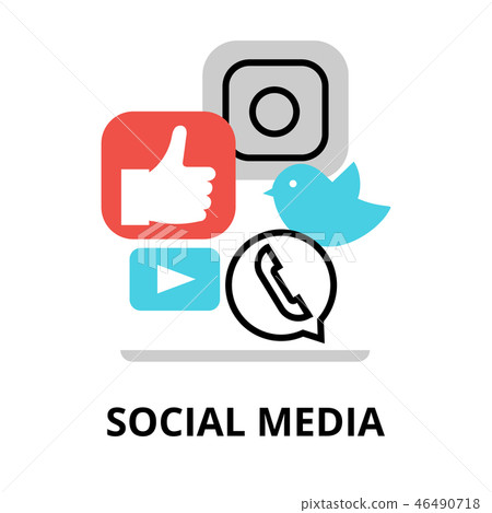Concept of social media, for graphic, web design Concept of social media, for graphic, web design 46490718