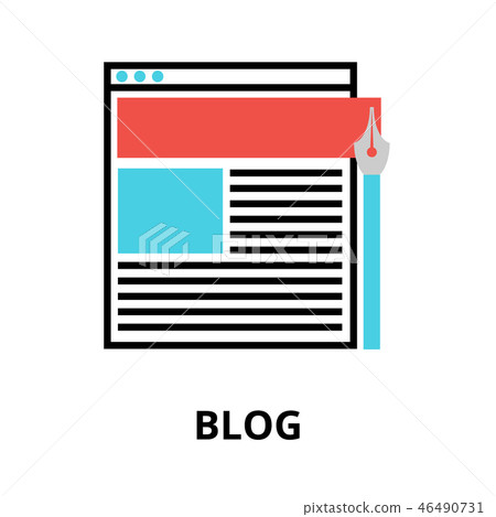 Concept of blog, online news and blogging Concept of blog, online news and blogging 46490731