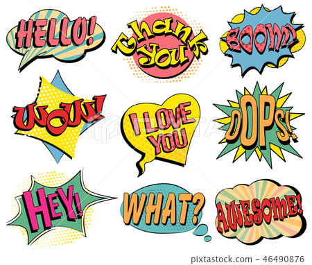 Set of speech bubbles in retro style 46490876