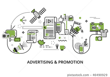 Concept of advertising, marketing and promotion 46490929