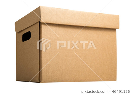 Cardboard archive storage box isolated on white background Cardboard archive storage box isolated on white background 46491136
