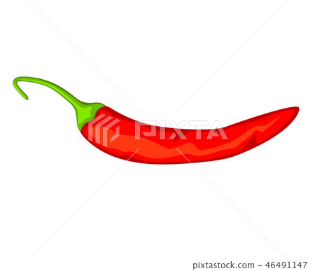 Cartoon Hot Red Chilli Pepper Horizontal View Stock Illustration 46491147 Pixta