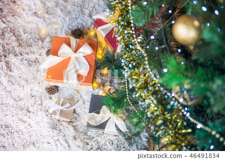 Top view composition of present boxes Top view composition of present boxes 46491834