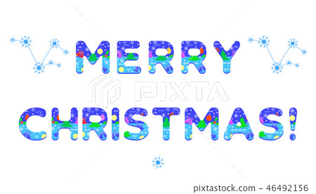 Inscription decorated with Christmas symbols 46492156