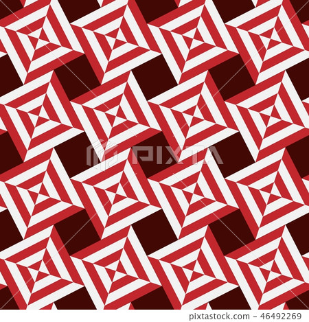 Seamless pattern. Stripes squares red and white background 46492269