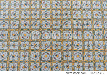Azulejo, traditional multicolor wall tiles in Lisbon, Portugal Azulejo, traditional multicolor wall tiles in Lisbon, Portugal 46492312