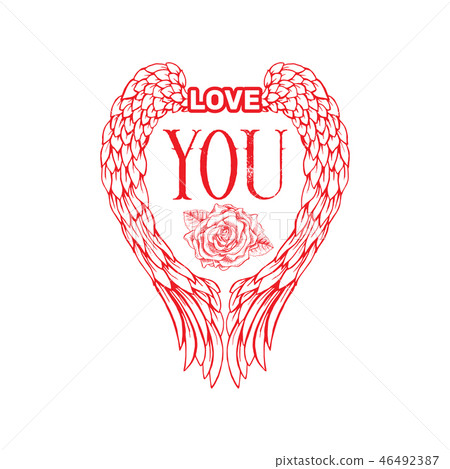 Love you sketch color illustration 46492387
