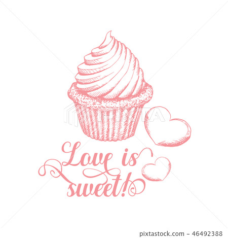 Sweet love vector pinl calligraphy 46492388