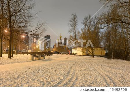 Cityscape at winter night. 46492706