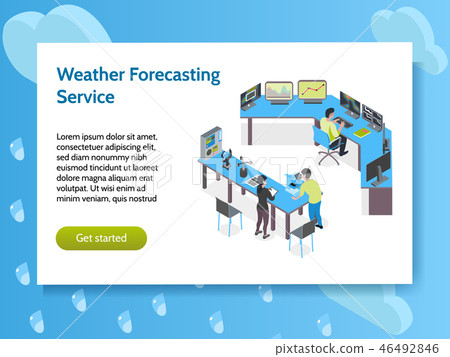 Isometric Meteorological Weather Center Concept Isometric Meteorological Weather Center Concept 46492846