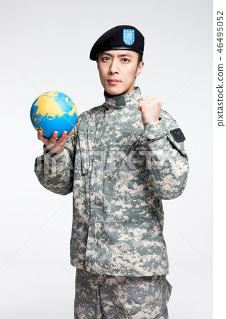 士兵，韓國，男人 46495052