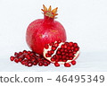 Ripe pomegranates cut into pieces 46495349