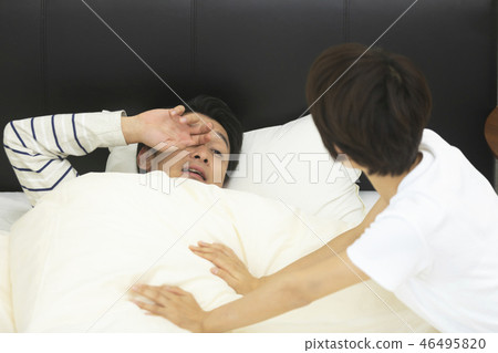 Male deep sleep bedroom image 46495820