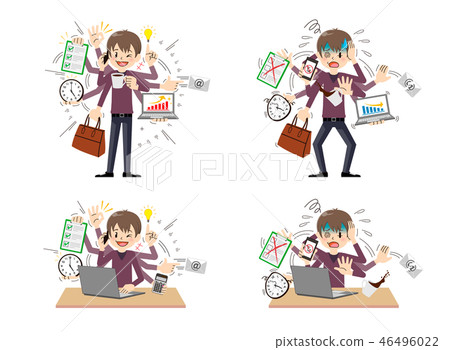 Multitasking men set - Stock Illustration [46496022] - PIXTA