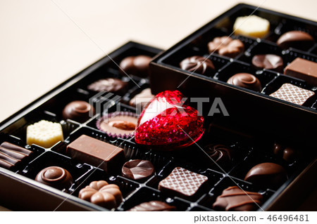 Heart on chocolate Heart on chocolate 46496481