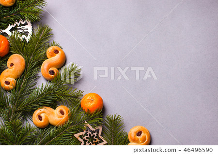 Traditional saffron buns, tradition in Sweden Traditional saffron buns, tradition in Sweden 46496590