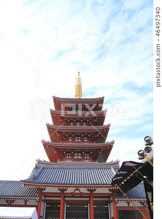 Sensoji Temple five-storied pagoda Sensoji Temple five-storied pagoda 46497340