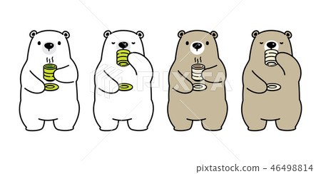 Bear vector polar bear tea coffee drink cartoon Bear vector polar bear tea coffee drink cartoon 46498814