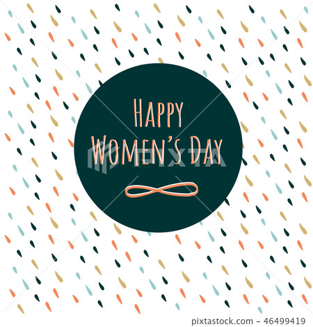 Women Day greeting card with hand drawn floral. - Stock Illustration ...