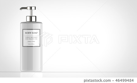 Body soap bottle White cylinder Front left Body soap bottle White cylinder Front left 46499484