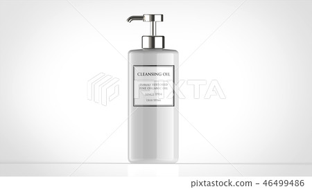 Cleansing oil bottle white cylinder front 46499486