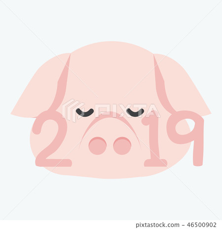 New 2019 Year with pig face New 2019 Year with pig face 46500902