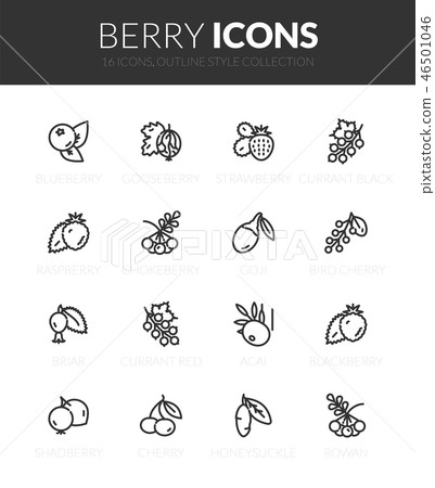 Outline black icons set in thin modern style 46501046