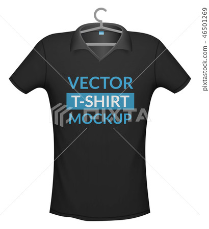 Polo black color mockup, vector illustration 46501269
