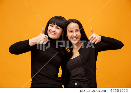A portrait of a happy mother and daughter A portrait of a happy mother and daughter 46501933