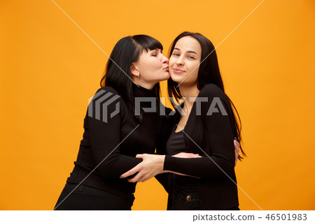 A portrait of a happy mother and daughter 46501983