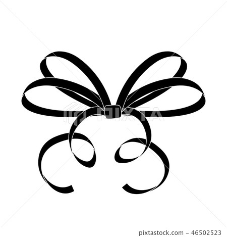 Bow. Thin tied ribbon. Black icon Bow. Thin tied ribbon. Black icon 46502523