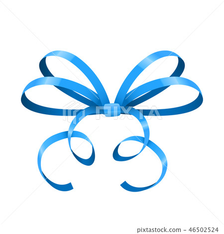 Blue bow. Thin tied ribbon Blue bow. Thin tied ribbon 46502524