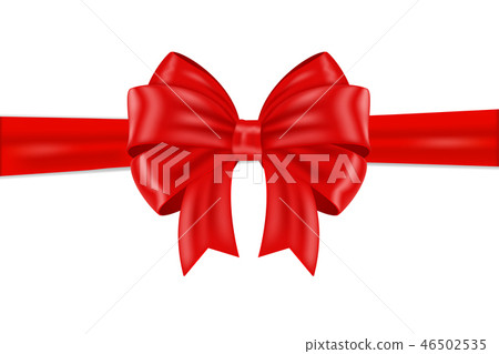 Red ribbon bow wrapping 46502535